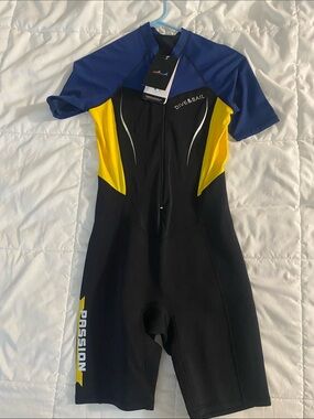 Dive & Sail Yellow & Blue One-Piece Swimsuit (XL)
